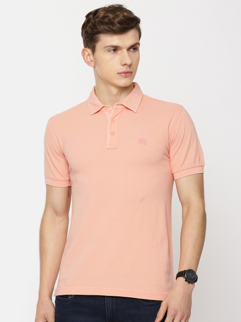 

Pepe Jeans Men Pink Solid Polo Collar Pure Cotton T-shirt