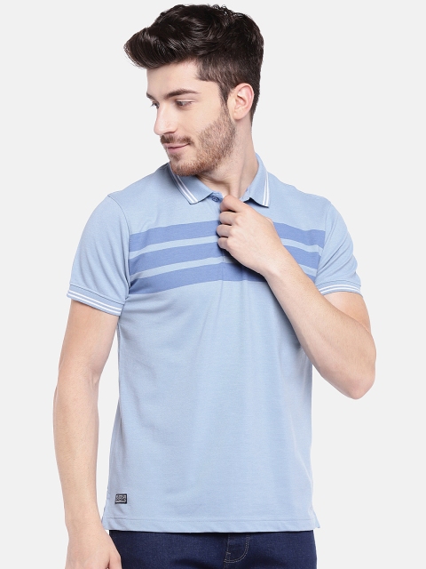 

Pepe Jeans Men Blue Striped AXEL Polo Collar T-shirt