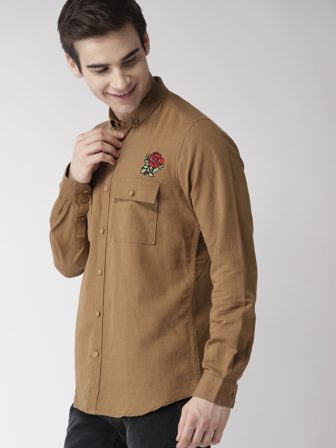 

Mast & Harbour Men Brown Regular Fit Solid Casual Shirt
