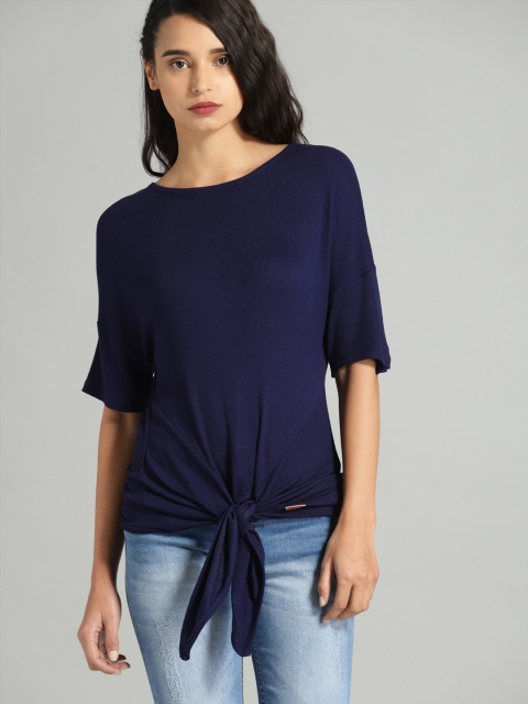 

Roadster Women Navy Blue Solid Top