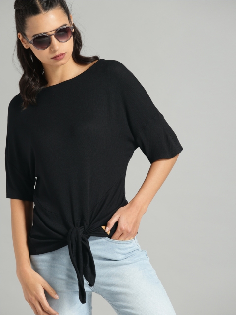 

Roadster Women Black Solid Top