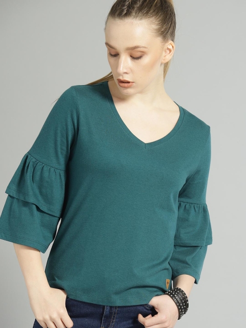 

Roadster Women Teal Solid Top