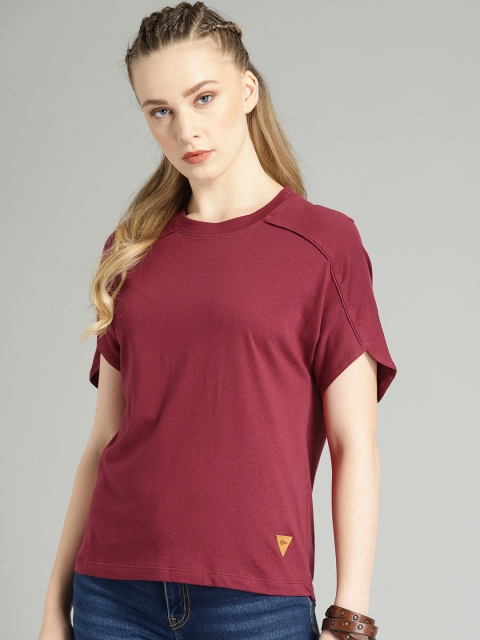 

Roadster Women Maroon Solid Top