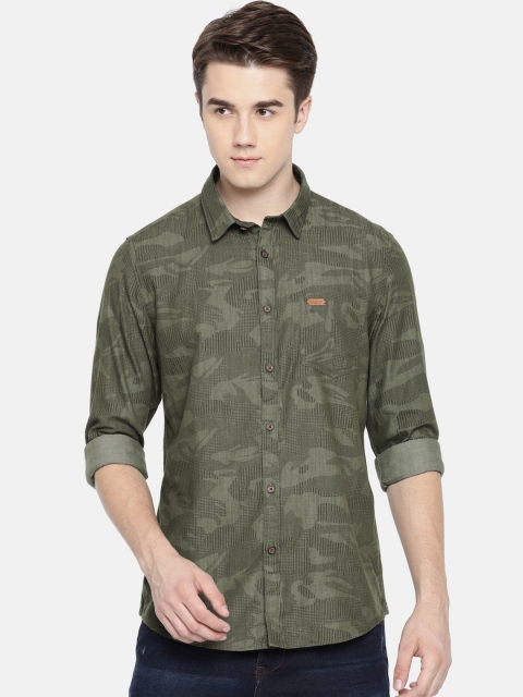 

Lee Cooper Men Olive Green Regular Fit Printed Casual Shirt