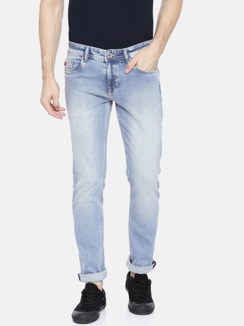 

Lee Cooper Men Blue Slim Fit Mid-Rise Low Distress Stretchable Jeans