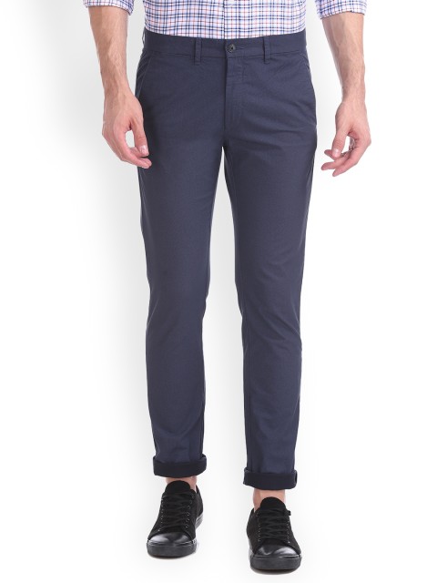 

Arrow Sport Men Navy Blue Regular Fit Solid Regular Trousers