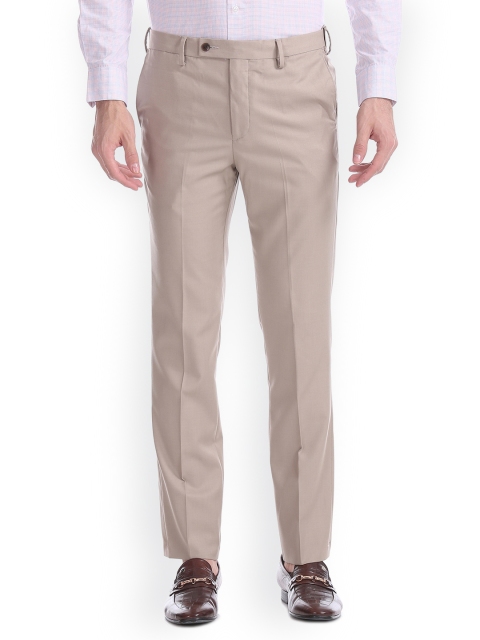 

Arrow Men Beige Regular Fit Solid Formal Trousers