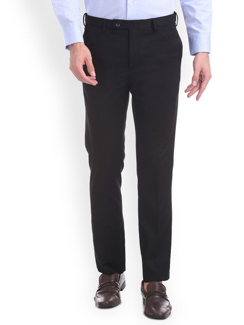 

Arrow New York Men Black Regular Fit Solid Formal Trousers