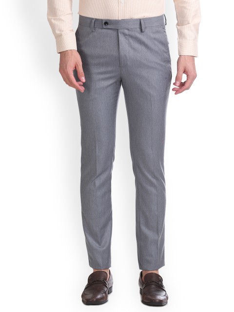 

Arrow Men Grey Regular Fit Solid Regular Trousers