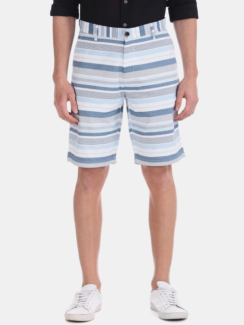 

Arrow Sport Men Blue Striped Regular Shorts