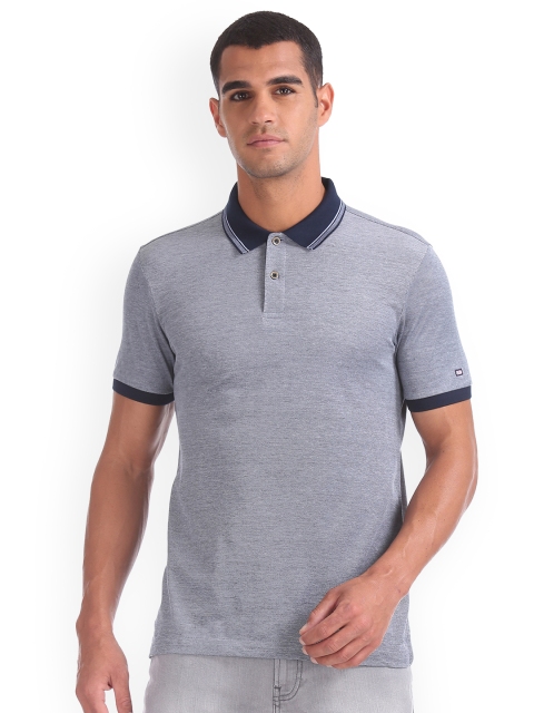 

Arrow Sport Men Grey Solid Polo Collar T-shirt