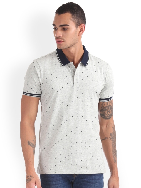 

Arrow Sport Men Grey Printed Polo Collar T-shirt