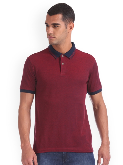

Arrow Sport Men Maroon Solid Polo Collar T-shirt