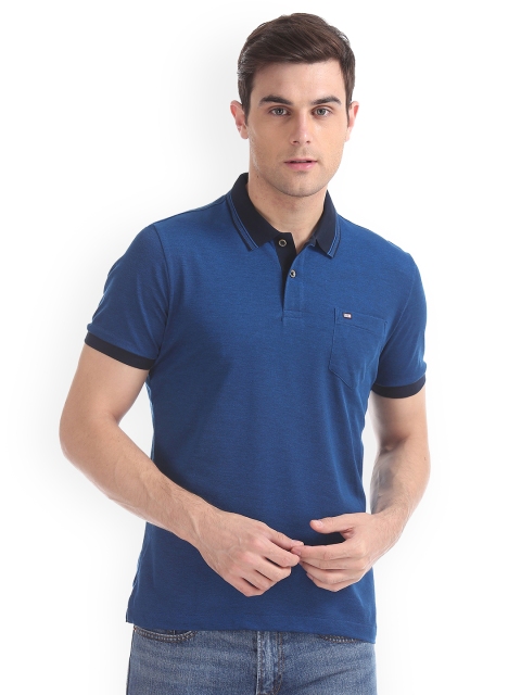 

Arrow Sport Men Blue Solid Polo Collar T-shirt