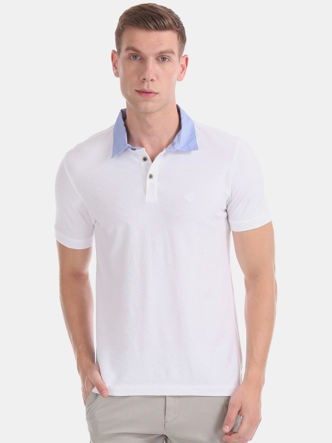 

Arrow Sport Men White Solid Polo Collar T-shirt