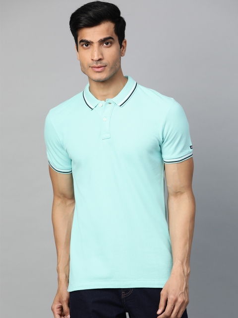 

Arrow Sport Men Blue Solid Lightweight Polo Collar T-shirt