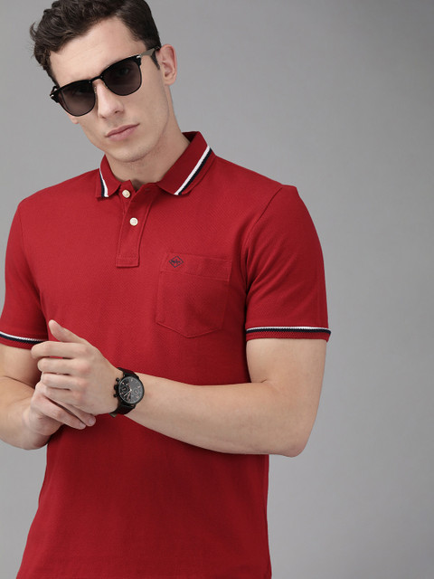 

Arrow Sport Men Maroon Solid Polo Collar T-shirt
