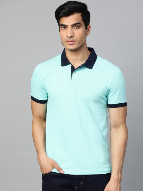 

Arrow Sport Men Blue Striped Polo Collar T-shirt