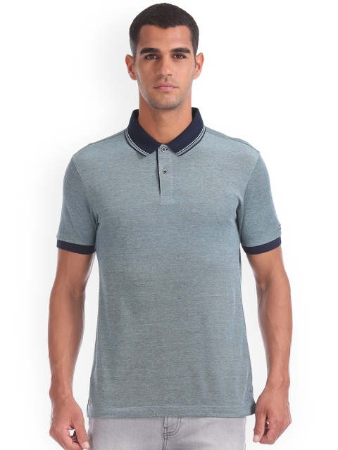 

Arrow Sport Men Blue Solid Polo Collar T-shirt