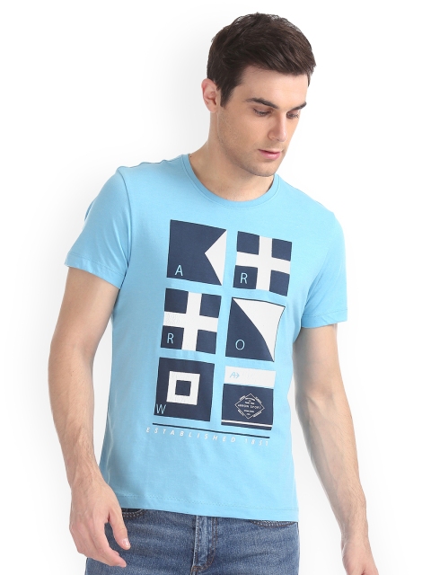 

Arrow Sport Men Blue Printed Round Neck T-shirt