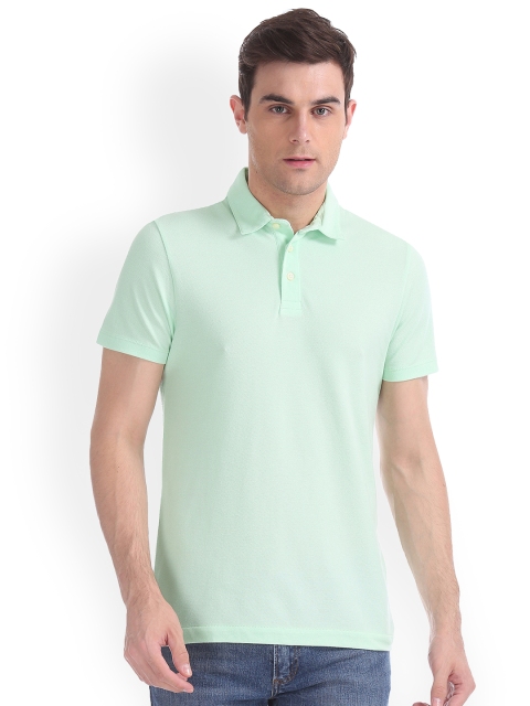 

Arrow Sport Men Sea Green Solid Polo Collar T-shirt