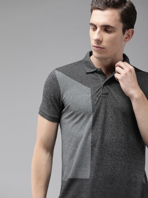 

Arrow New York Men Charcoal Grey Placement Printed Polo Collar T-shirt