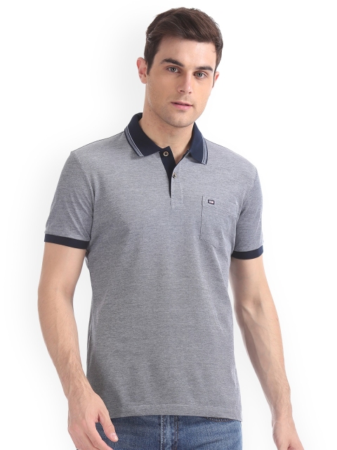

Arrow Sport Men Grey Solid Polo Collar T-shirt