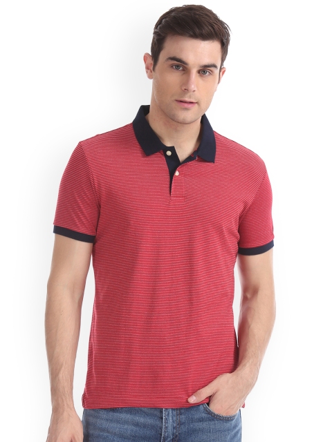 

Arrow Sport Men Red Solid Polo Collar T-shirt