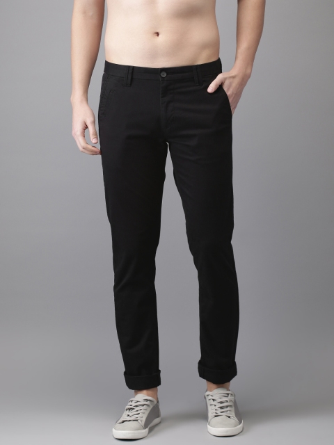 

Flying Machine Men Black Super Slim Fit Solid Chinos