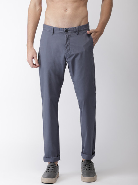 

Flying Machine Men Grey Super Slim Fit Solid Chinos