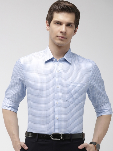

Arrow Men Blue & White Slim Fit Checked Formal Shirt
