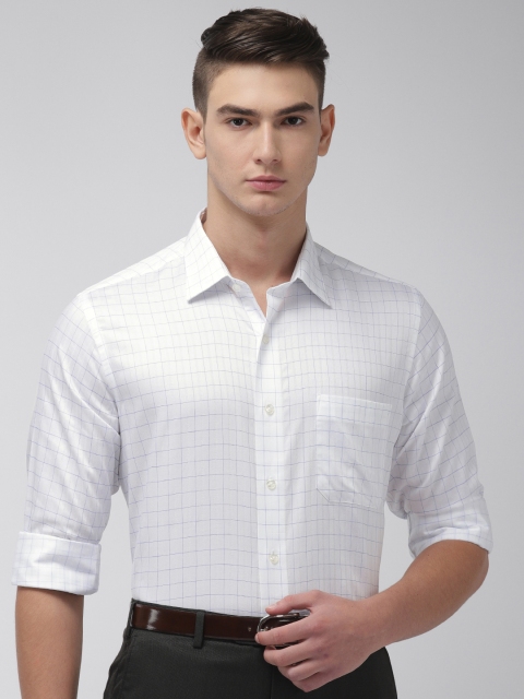 

Arrow Men White & Blue Regular Fit Checked Formal Shirt