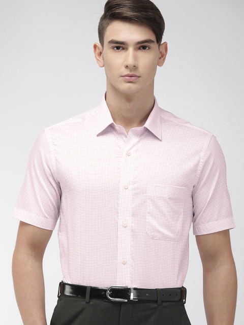 

Arrow Men White & Pink Regular Fit Checked Formal Shirt