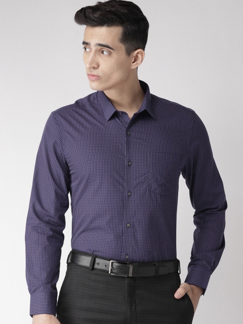 

Arrow Men Purple & Beige Slim Fit Checked Formal Shirt