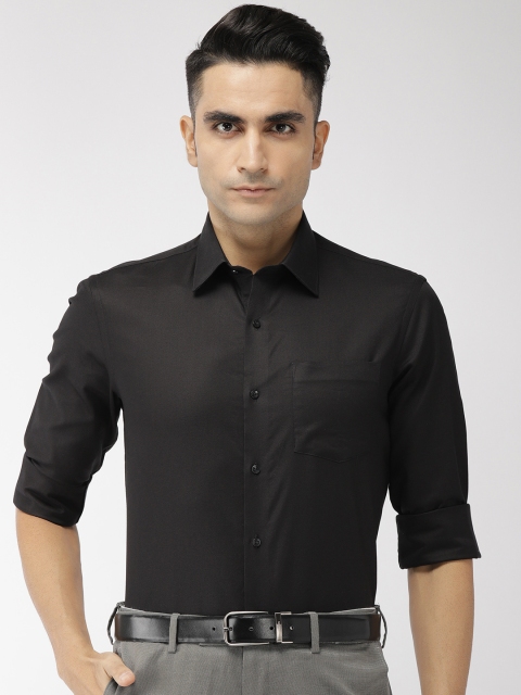 

Arrow Men Black Premium Slim Fit Self Design Formal Shirt