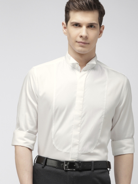 

Arrow Men White Regular Fit Self Design Formal Shirt