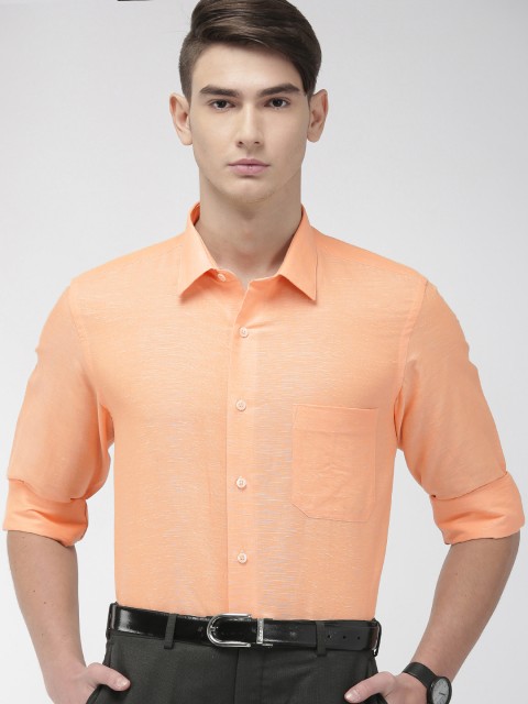 

Arrow Men Peach-Coloured Regular Fit Solid Formal Shirt
