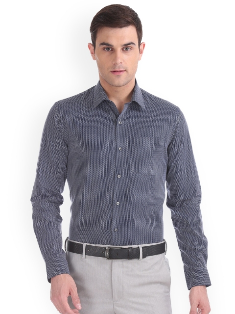 

Arrow Men Navy Blue Slim Fit Printed Formal Shirt
