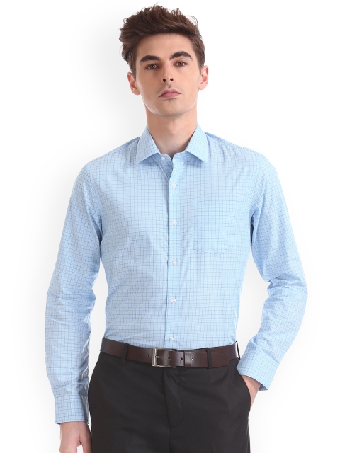 

Arrow Men Blue Slim Fit Checked Formal Shirt