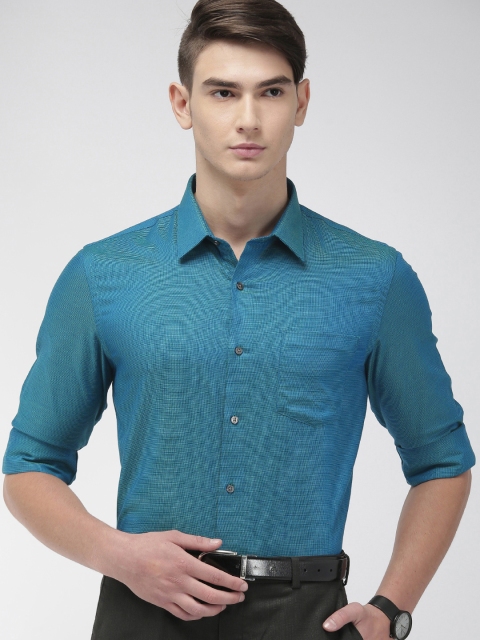 

Arrow Men Teal Blue Slim Fit Self Design Formal Shirt