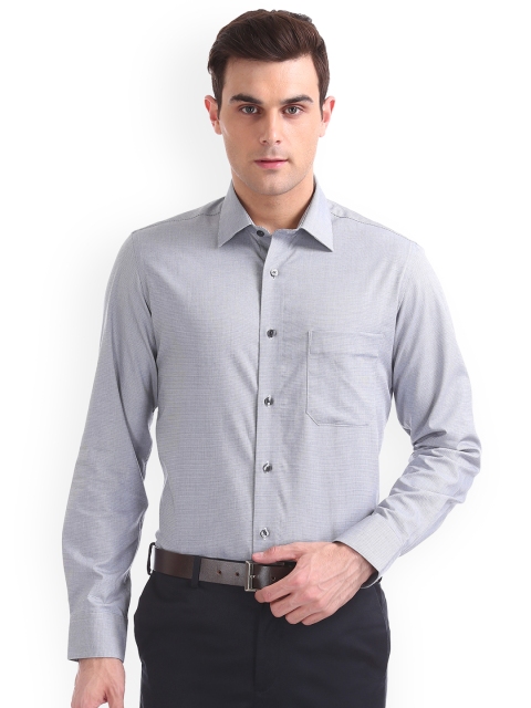 

Arrow Men Grey Regular Fit Self Design Casual Shirt