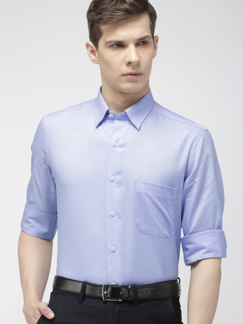 

Arrow Men Blue Regular Fit Self Design Formal Shirt