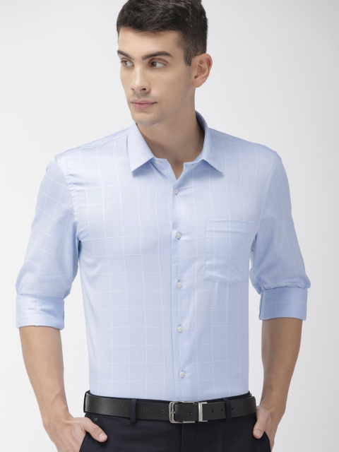 

Arrow Men Blue Slim Fit Checked Formal Shirt