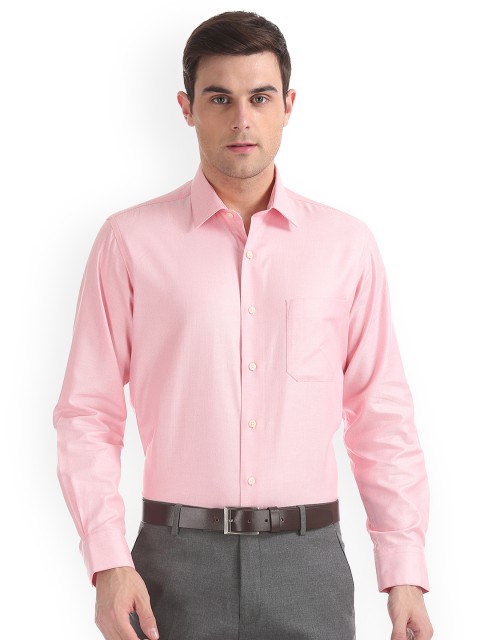 

Arrow Men Pink Regular Fit Self Design Formal Shirt