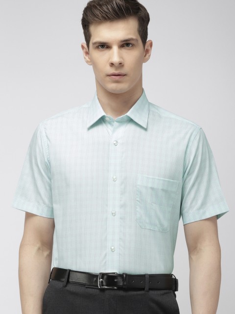 

Arrow Men Green & Blue Regular Fit Checked Formal Shirt