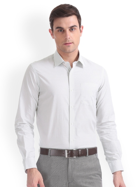 

Arrow Men White Slim Fit Printed Formal Shirt