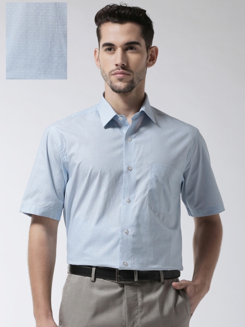 

Arrow Men Blue & White Regular Fit Self Design Formal Shirt