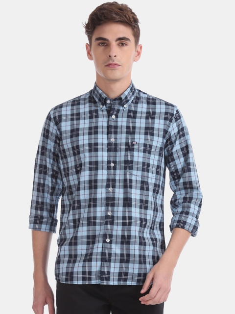 

Arrow Sport Men Blue Regular Fit Checked Casual Shirt