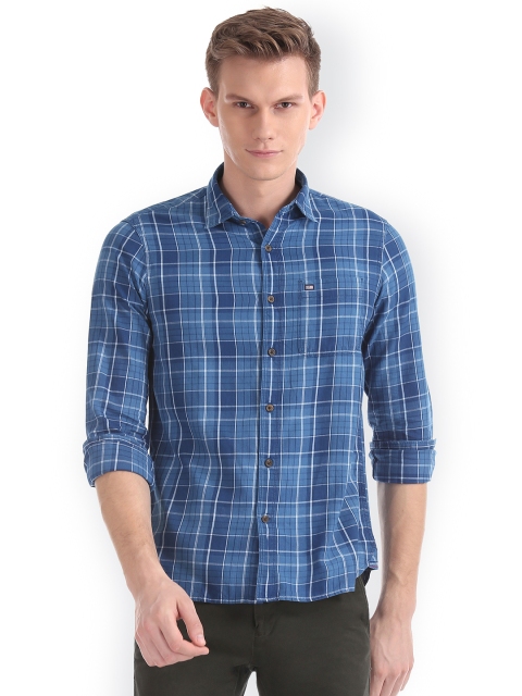 

Arrow Sport Men Blue Regular Fit Checked Casual Shirt