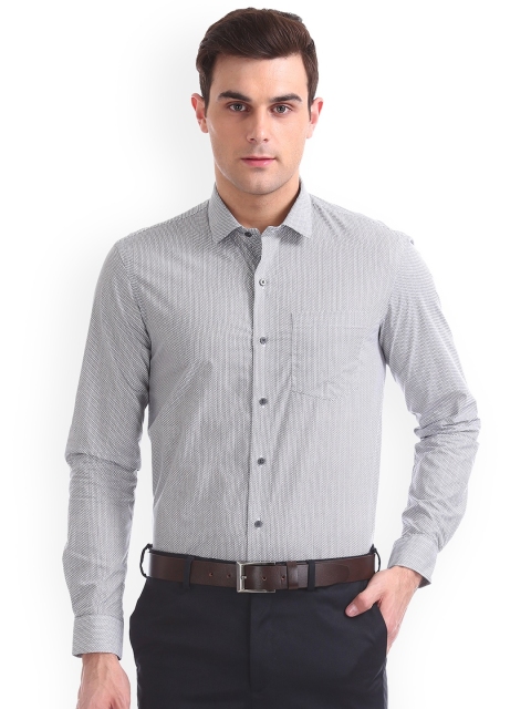 

Arrow New York Men Grey & Black Regular Fit Printed Formal Shirt